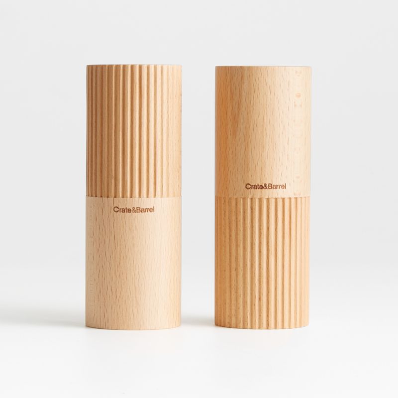 Hanno Fluted Wooden Salt & Pepper Shaker Set - image 0 of 3