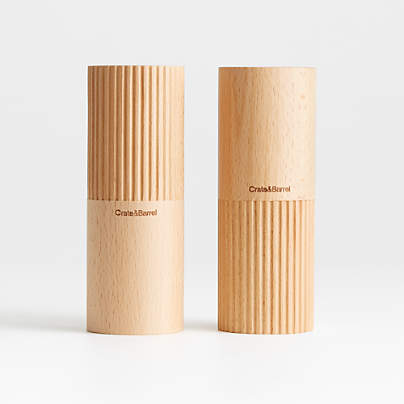 Hanno Fluted Wooden Salt & Pepper Shaker Set
