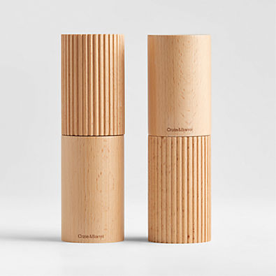View Crate & Barrel Hanno Fluted Salt & Pepper Mill Grinder Set details