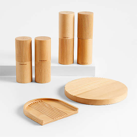 Crate & Barrel Hanno Fluted Wooden Trivet