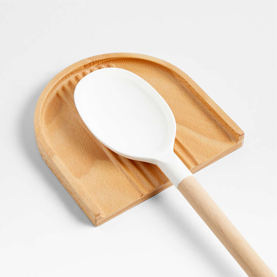 Wooden Cooking Utensils with Holder & Spoon Rest