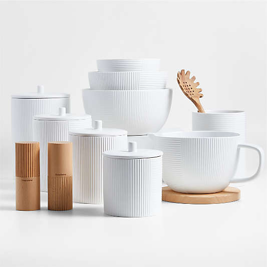 Crate & Barrel Hanno White Ceramic Batter Bowl