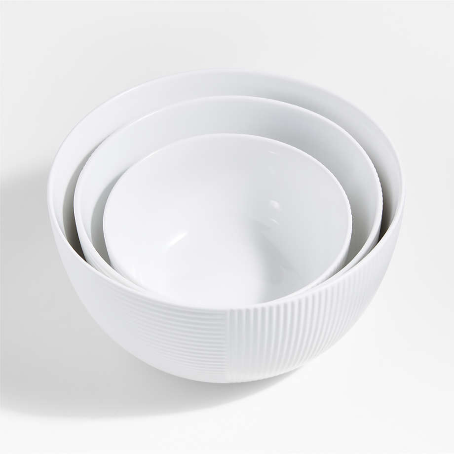 Gallery White Ceramic 4 Piece Mixing Bowls 