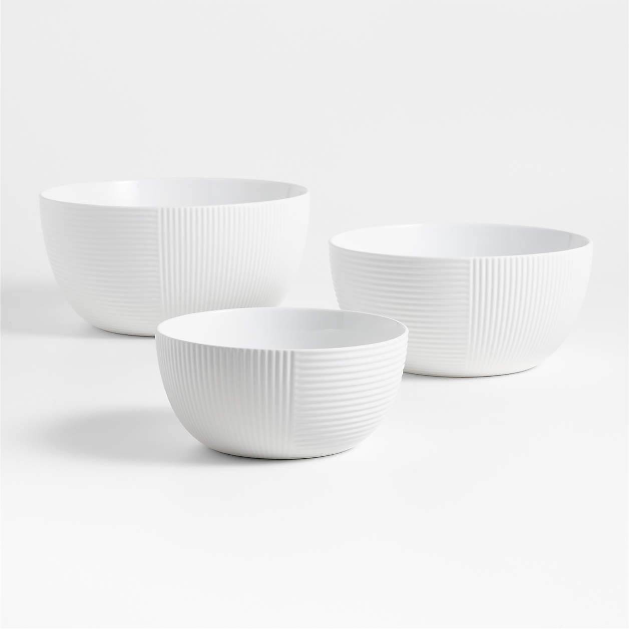 Hanno White Ceramic Mixing Bowls, Set of 3 Crate & Barrel Canada