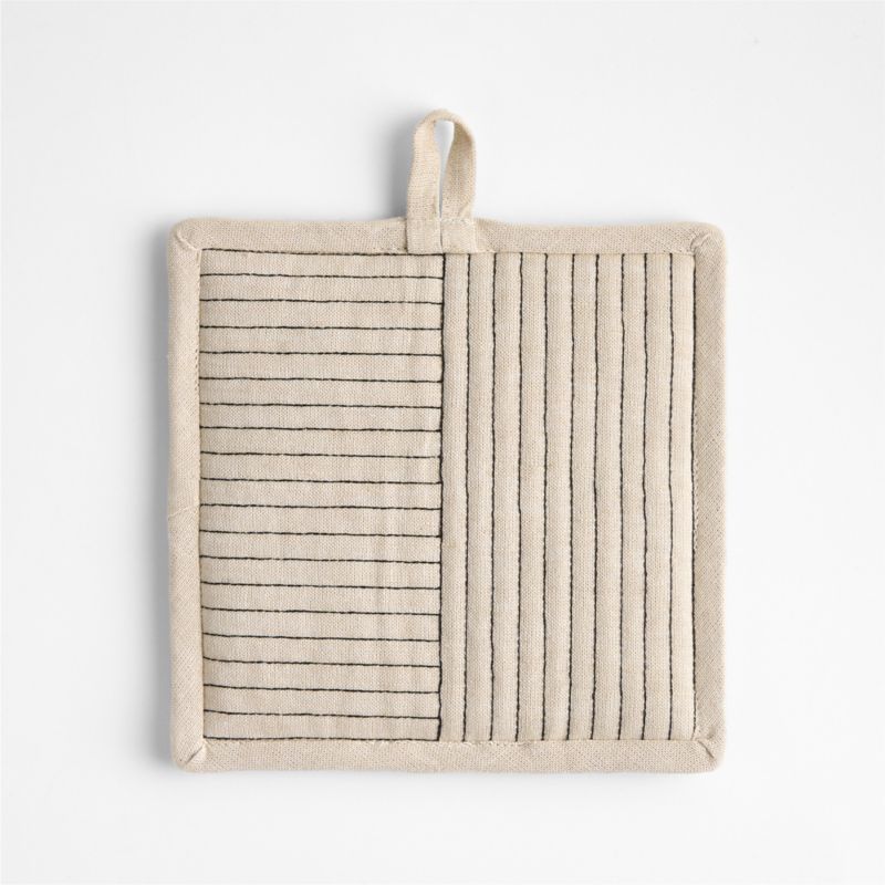 Hanno Natural Embroidered Organic Cotton Pot Holder - image 0 of 3