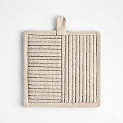 Hanno Black Embroidered Organic Cotton Pot Holder