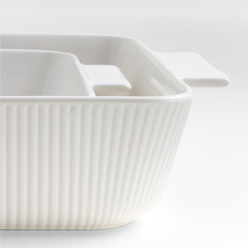 Hanno White Textured Ceramic Bakers, Set of 2 - image 3 of 5