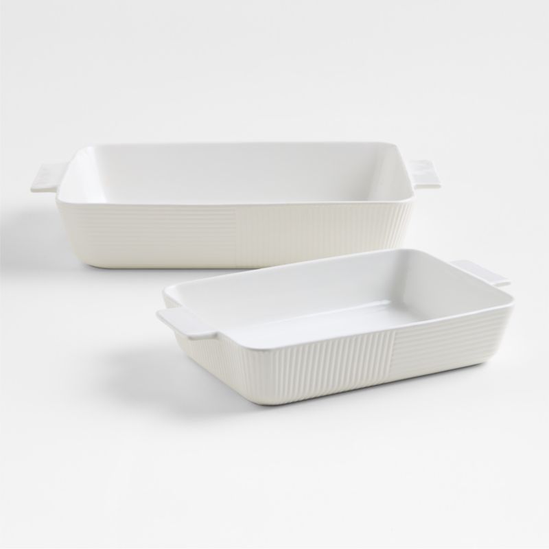 Hanno White Textured Ceramic Bakers, Set of 2 - image 0 of 5