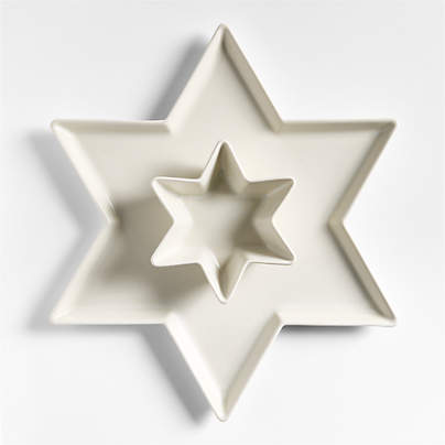 Star of David Cream Platter Bowl