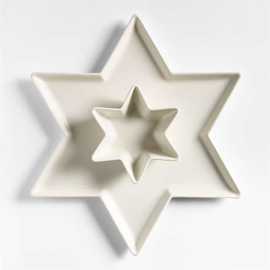 Star of David Cream Platter Bowl