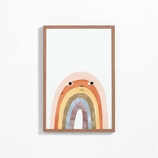 Happy Rainbow Large Framed Wall Art Print