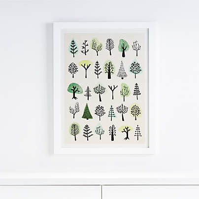 Happy Trees Framed Wall Art Print