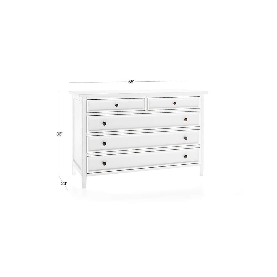 Harbor White 5 Drawer Dresser Reviews Crate Barrel Canada