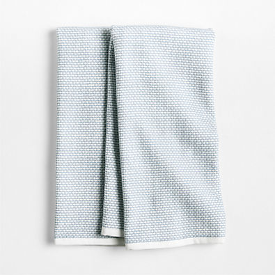 View Textured Terry Harbor Blue Organic Cotton Kitchen Dish Towels, Set of 2 details