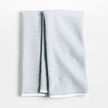 Textured Terry Harbor Blue Organic Cotton Kitchen Dish Towels, Set of 2 + Reviews | Crate & Barrel