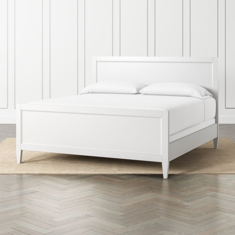 White wooden store king bed