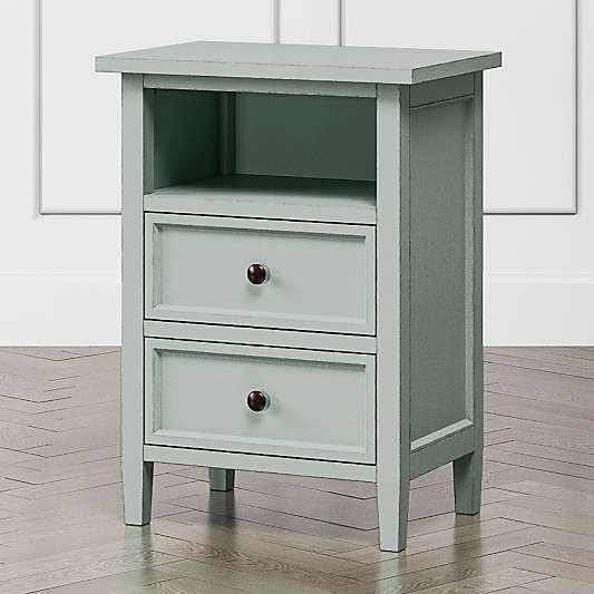 Harbor Blue Grey 2-Drawer Nightstand