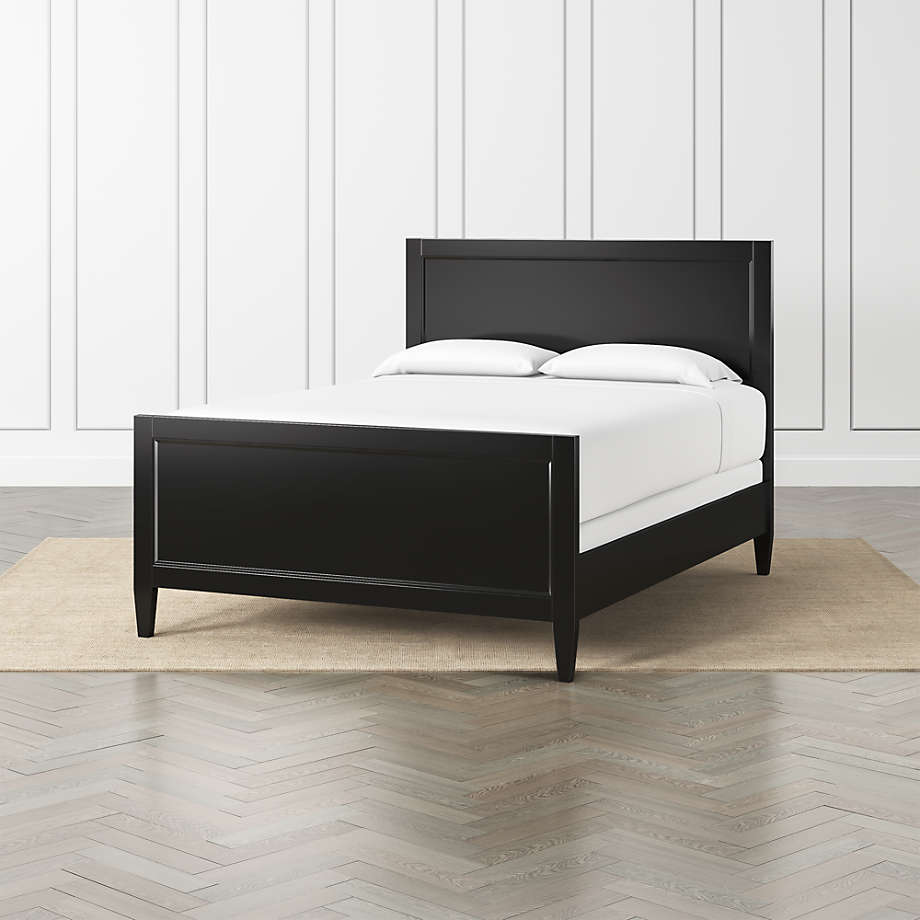 Black queen wood bed frame hot sale