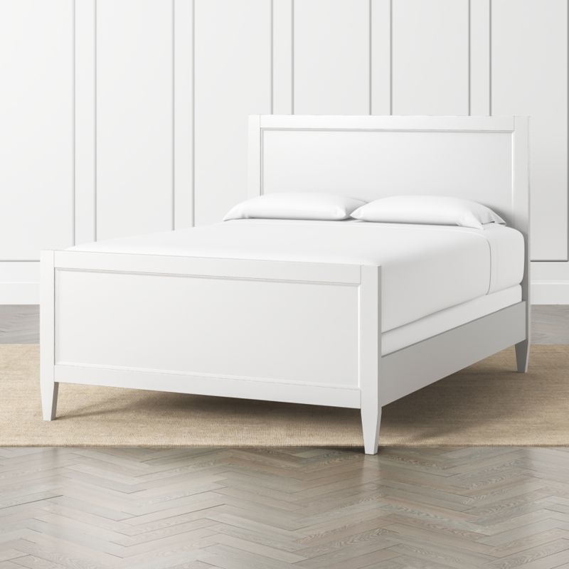 White wood bed frame full hot sale