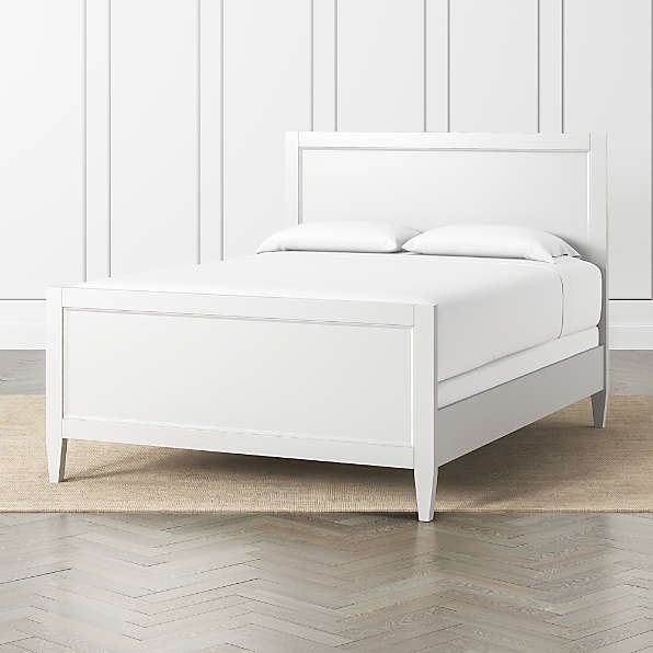 White Beds Crate Barrel, White And Wood Bed Frame Queen Size