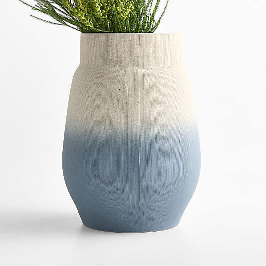Harbour Large Blue Ombre Porcelain 13" Vase