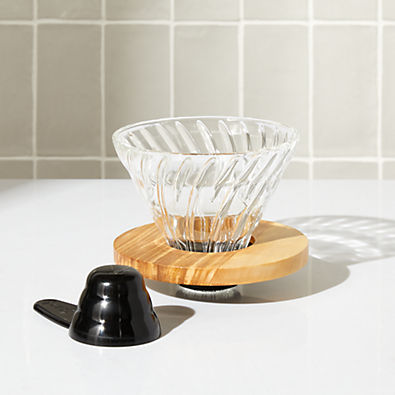 View Hario V60 Glass Olivewood Coffee Dripper 02 details