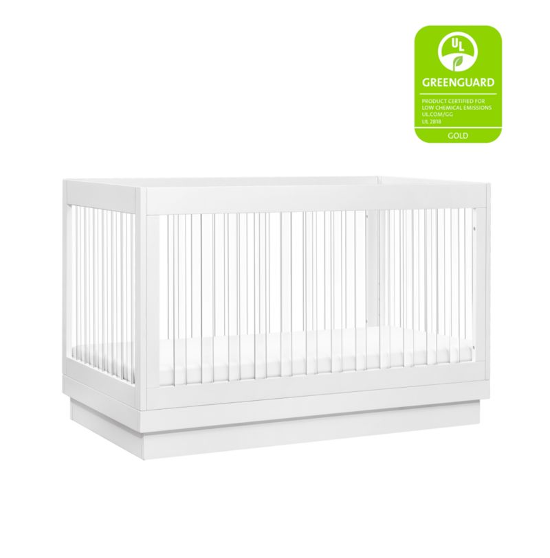 Babyletto Harlow White Acrylic 3-in-1 Convertible Baby Crib with Toddler Bed Conversion Kit - image 8 of 13