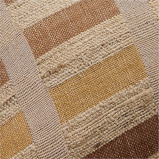Harper Organic Cotton, Linen and Silk Blend 20"x20" Moroccan Ocher Stripe Throw Pillow Cover