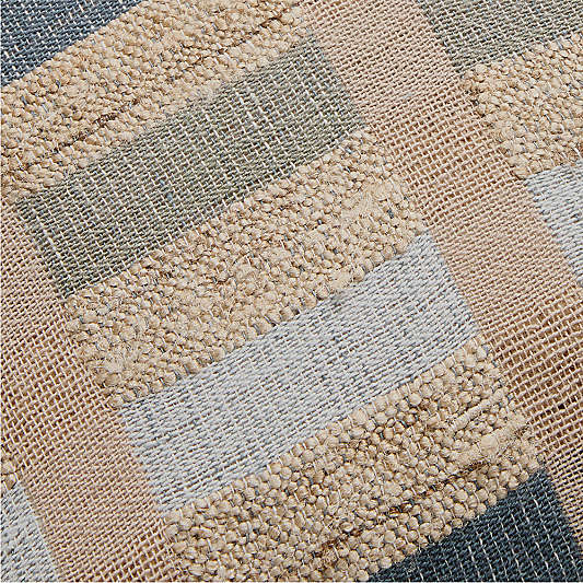 Harper Organic Cotton, Linen and Silk Blend 20"x20" Pale Blue Stripe Throw Pillow Cover