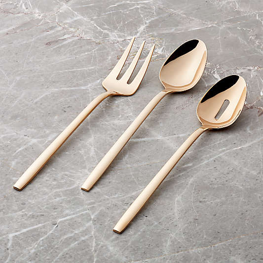 Harper Rose Gold 3-Piece Serving Set