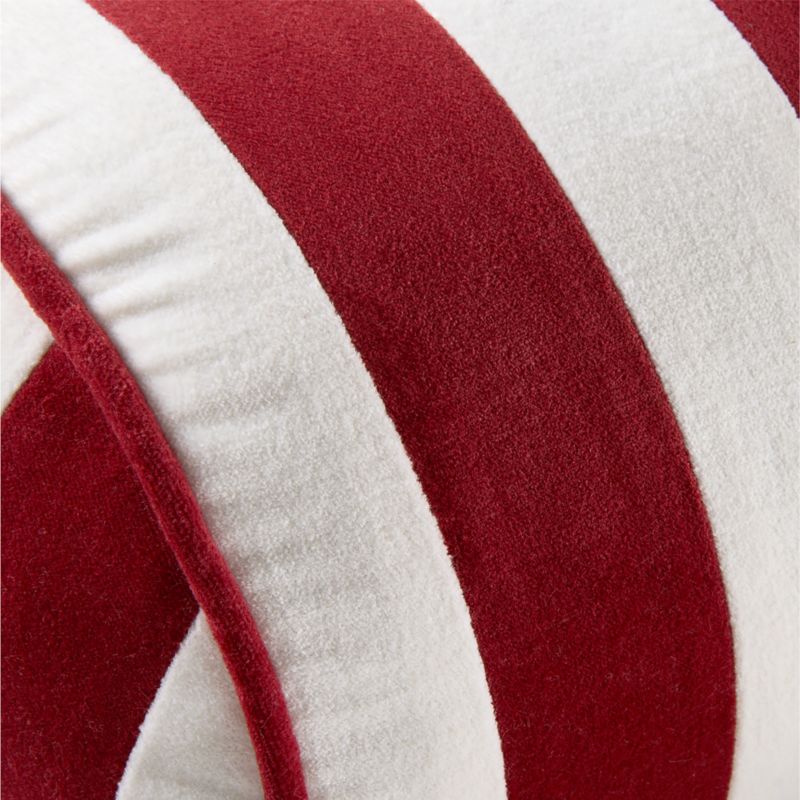 Red and White Harriet Stripe Velvet Kids Bolster Pillow - image 5 of 7