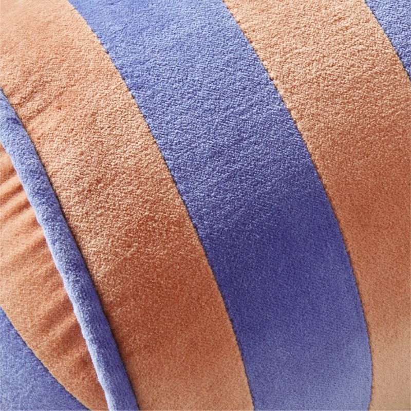 Marine Blue and Canyon Orange Harriet Stripe Velvet Kids Bolster Pillow - image 7 of 8