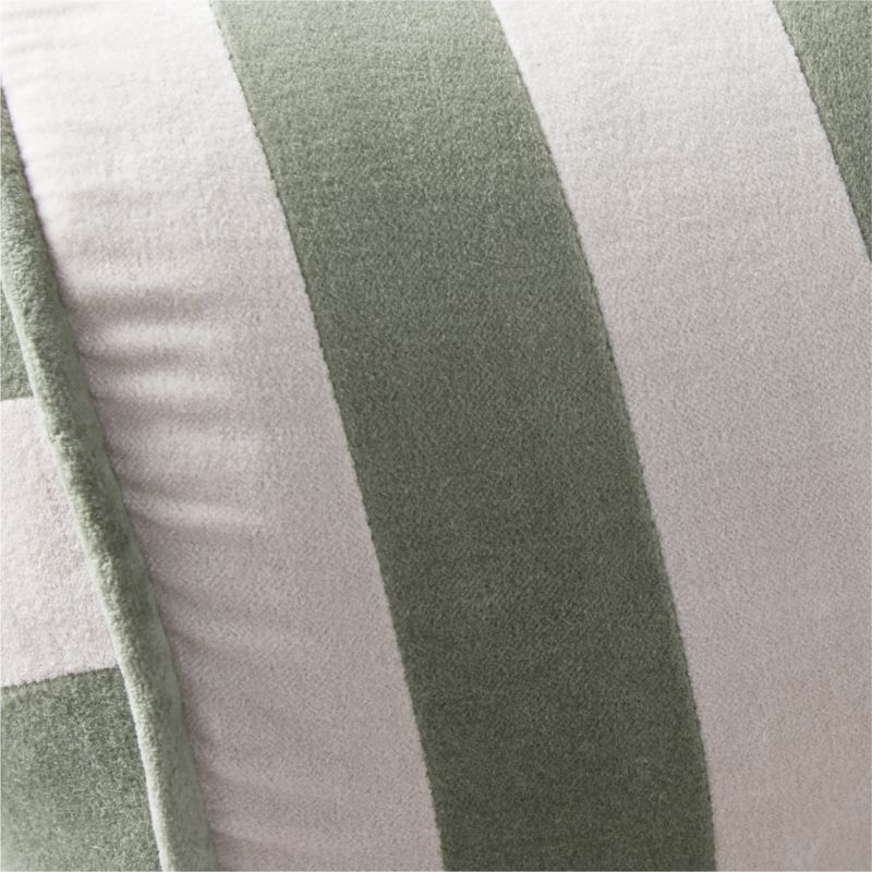 Rosy Lilac and Cyprus Green Harriet Stripe Velvet Kids Bolster Pillow - image 9 of 11