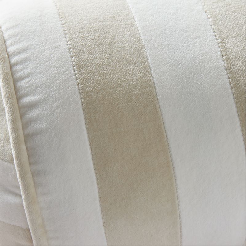 Stone Tan and Arctic Ivory Harriet Stripe Velvet Kids Bolster Pillow - image 12 of 14