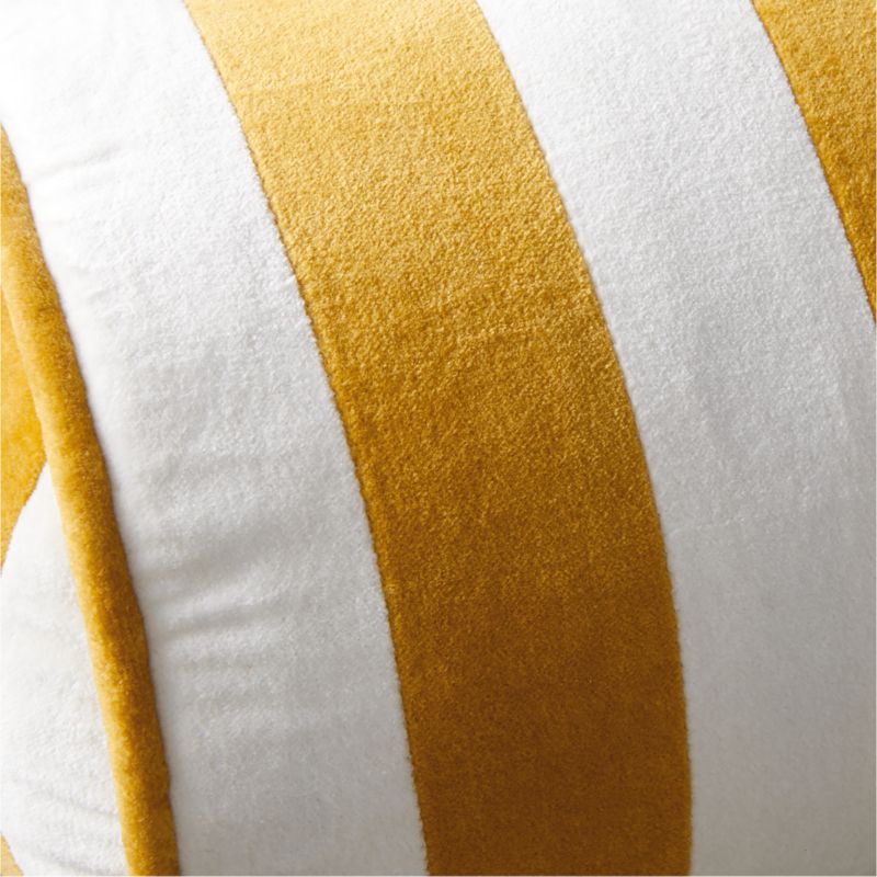 Savannah Yellow and Arctic Ivory Harriet Stripe Velvet Kids Bolster Pillow - image 10 of 11