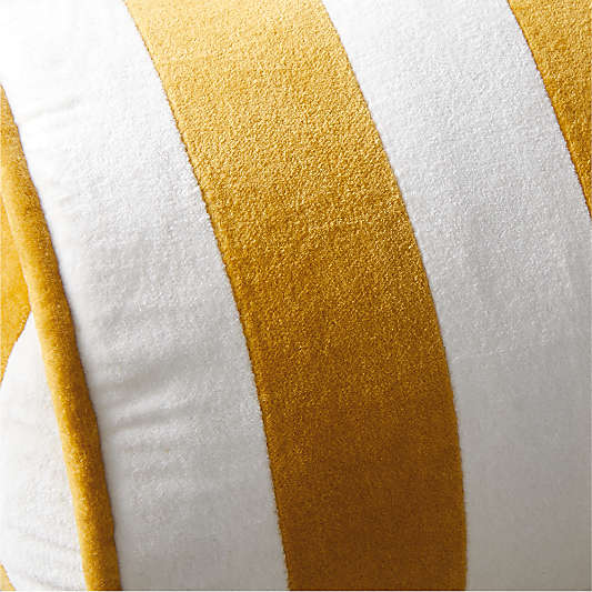 Savannah Yellow and Arctic Ivory Harriet Stripe Velvet Kids Bolster Pillow