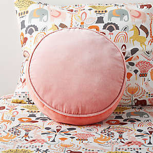 Pink round throw outlet pillows