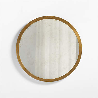 Harrington Brass Patina Round Metal Wall Mirror 36"