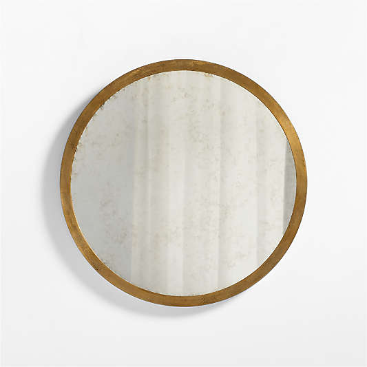 Harrington Brass Patina Round Metal Wall Mirror 36"