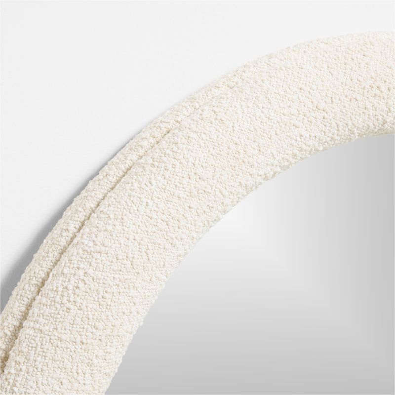 Harris White Boucle Round Wall Mirror 45" - image 6 of 7