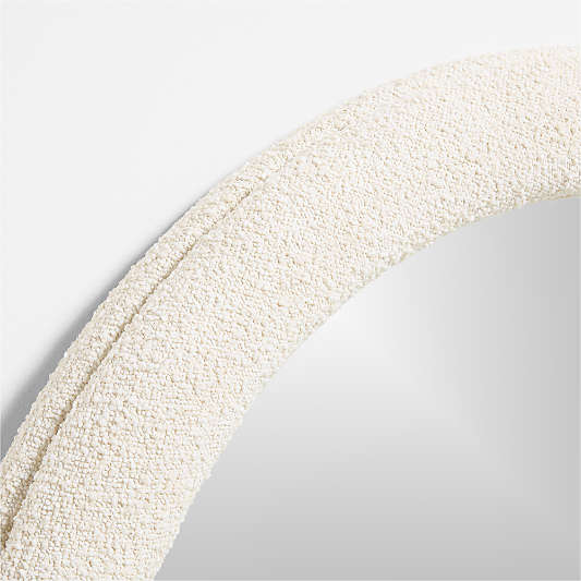 Harris White Boucle Round Wall Mirror 45"