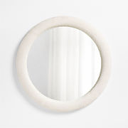 Harris White Boucle Round Wall Mirror 45"