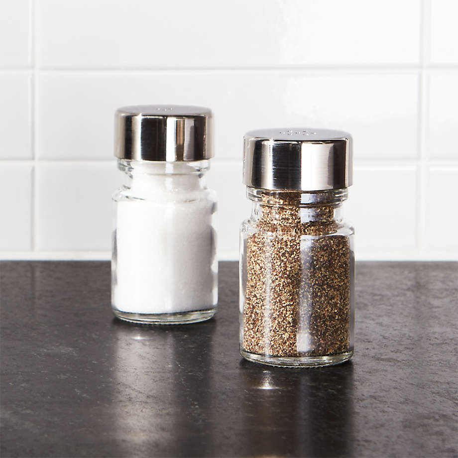  Salt and Pepper Shakers Glass Set (Clear): Home & Kitchen