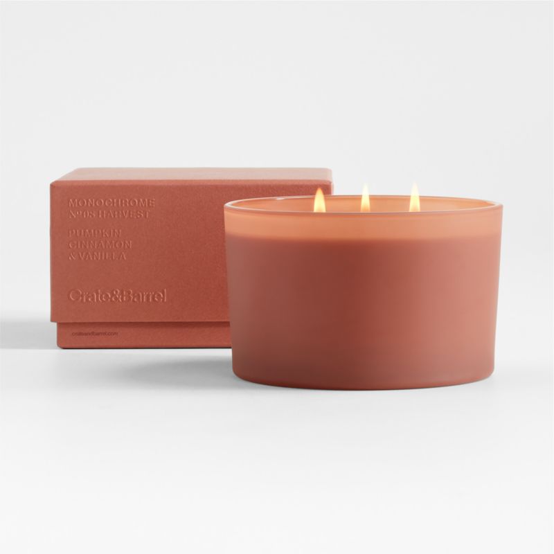 Monochrome No. 8 Harvest 3-Wick Scented Candle - Pumpkin, Cinnamon, Vanilla - image 0 of 8