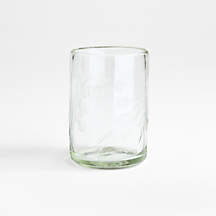 Harvest Floral Recycled Green 8-Oz. Etched Glass + Reviews | Crate