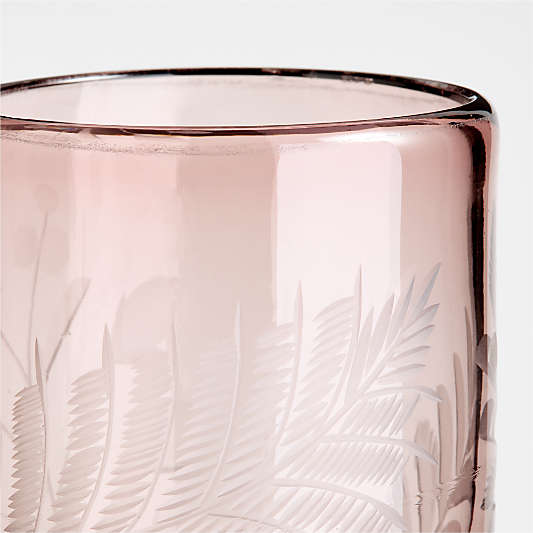 Harvest Floral Pink 8-Oz. Etched Glass