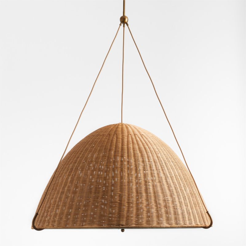 Harwich Large Woven Rattan Dome Pendant Light by Jake Arnold - image 12 of 13