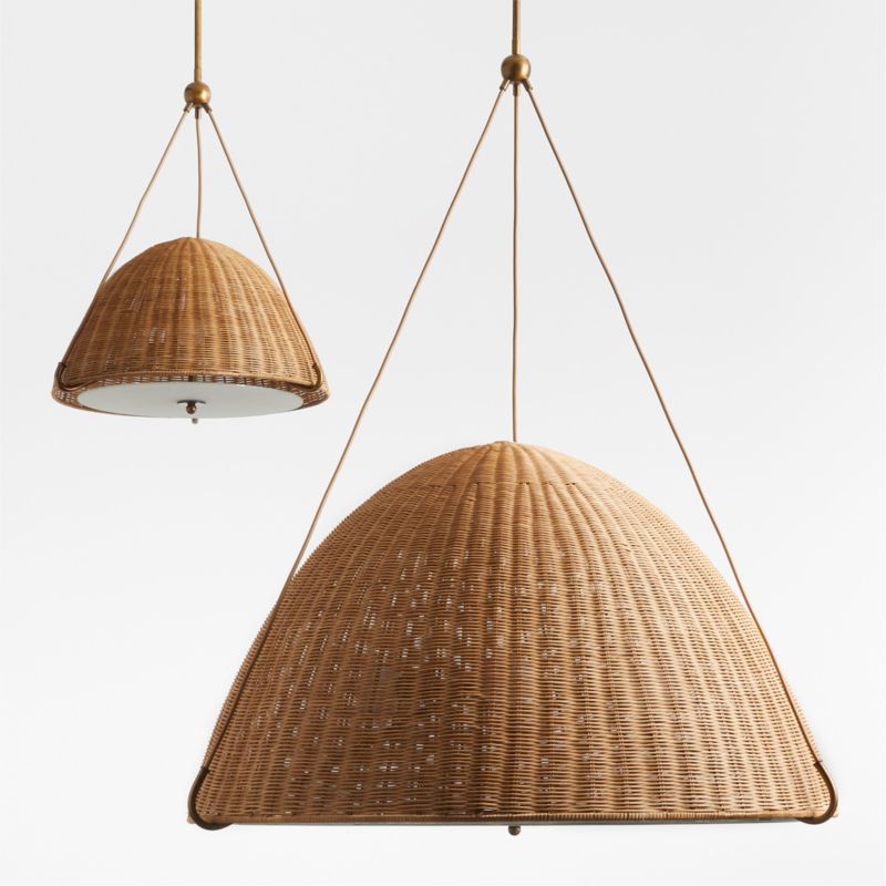 Harwich Large Woven Rattan Dome Pendant Light by Jake Arnold - image 9 of 13