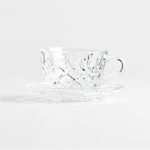 Hatch 6-oz. Glass Mug with Saucer + Reviews | Crate & Barrel