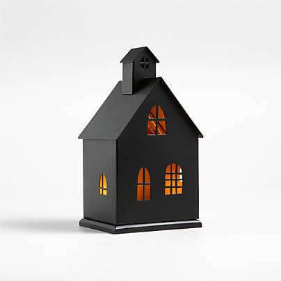 Large Black Haunted House with LED Lights